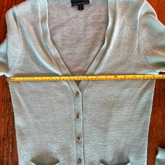 J Crew Blue Cardigan Sweater Jeweled Buttons, Pockets Size Small Italian Alpaca - Picture 9 of 10